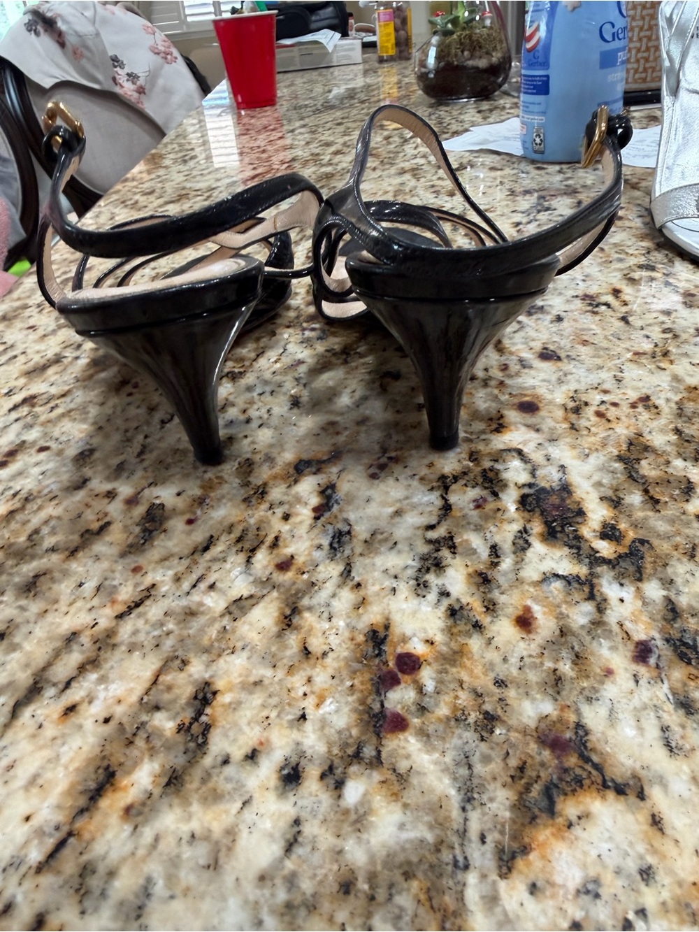 Prada Black Patent Leather Strappy 
 Heel Sandals - Size 37 - Picture 3 of 3